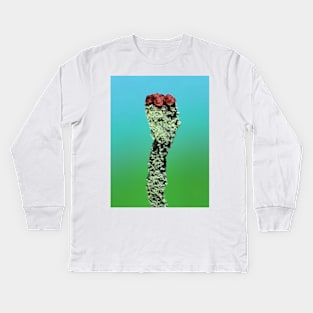 Cladonia lichen under the microscope Kids Long Sleeve T-Shirt